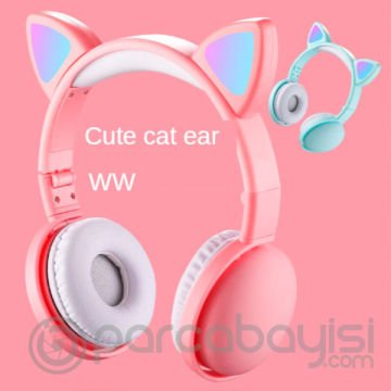ALLY Kedi Kulak Kulaküstü Bluetooth 5.0 Kablosuz Kulaklık