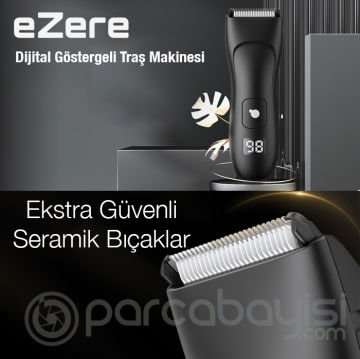 EZERE Saç sakal vücut tıraş makinesi Su Geçirmez Dijital Göstergeli