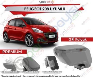 Peugeot 208 Uyumlu Gri Kolçak Kol Dayama Ultra Kaliteli