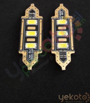 Yekled 39Mm Ampul 6 Led Beyaz Işık İç Tavan Plaka Aydınlatma Sofit Ampul Arıza Işığı Yakmaz Pro Canbus 2 Adet