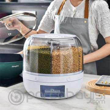 EZERE Mutfak İçin 6 Bölmeli Otomatik Bakliyat Saklama Makinesi