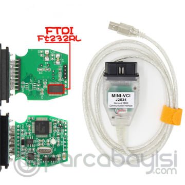 Mini Vci J2534 OBD2 Toyota TIS Techstream Arıza Tespit Cihazı(V14.30.023 FT232RL)