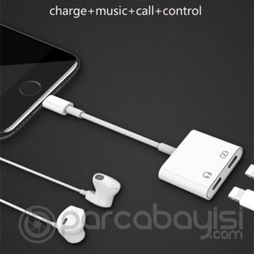 ALLY MH-86Y Plus İPhone 12-11-XS-XR -8-7 Çift Giriş Dijital Ses Adaptörü