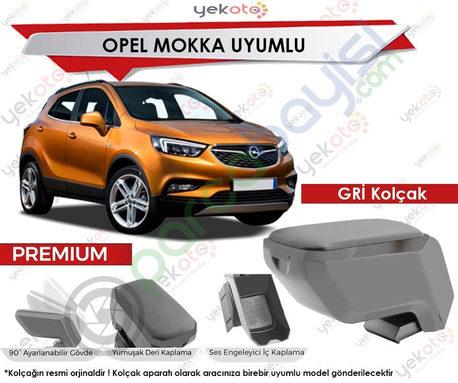Opel Mokka Uyumlu Gri Kolçak Kol Dayama Ultra Kaliteli