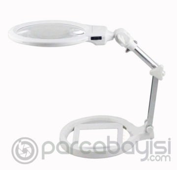 Ally Mg3b-1a 2x 6x Çok Fonksiyonlu Standlı Led Işıklı Büyüteç