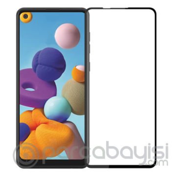 Ally Sm Galaxy A21-A21S 3D Full Glue Tempered Cam Ekran Koruyucu