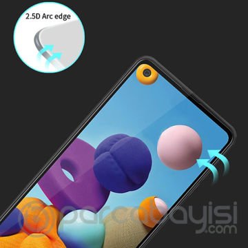 Ally Sm Galaxy A21-A21S 3D Full Glue Tempered Cam Ekran Koruyucu