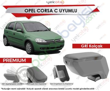 Opel Corsa C Uyumlu Gri Kolçak Kol Dayama Ultra Kaliteli
