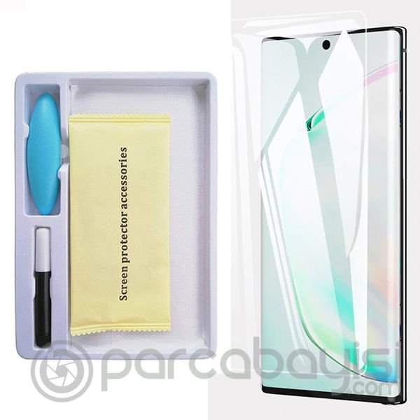 Ally Sm Galaxy Note 10 Full Uv Liquid+uv Işık 3d Kırılmaz Cam Ekran Koruyucu