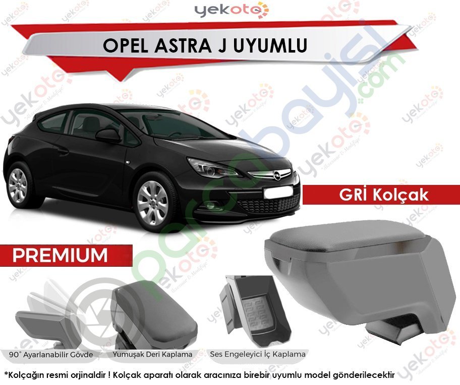 Opel Astra J Uyumlu Gri Kolçak Kol Dayama Ultra Kaliteli