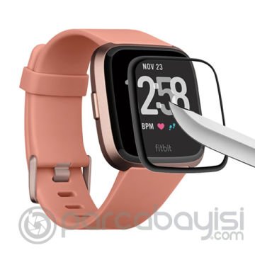 Fitbit Versa 3 - Fitbit Sense 3D kavisli PC+PMMA Ekran Koruyucu