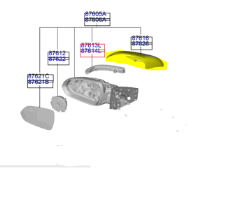Kia Stonic Kapak Dış Dikiz Sol Orjinal | 87616H8010