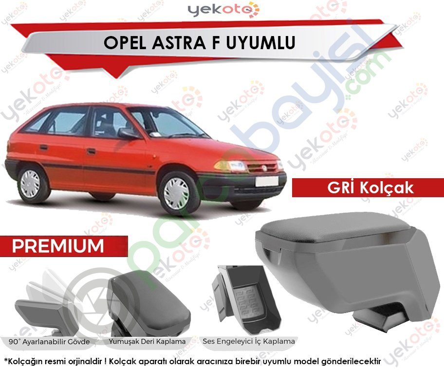 Opel Astra F Uyumlu Gri Kolçak Kol Dayama Ultra Kaliteli