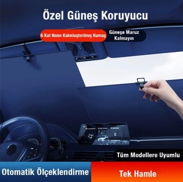 Ralf Universal Araba Ön Camı İçin Geri Çekilebilir Güneşlik Perde