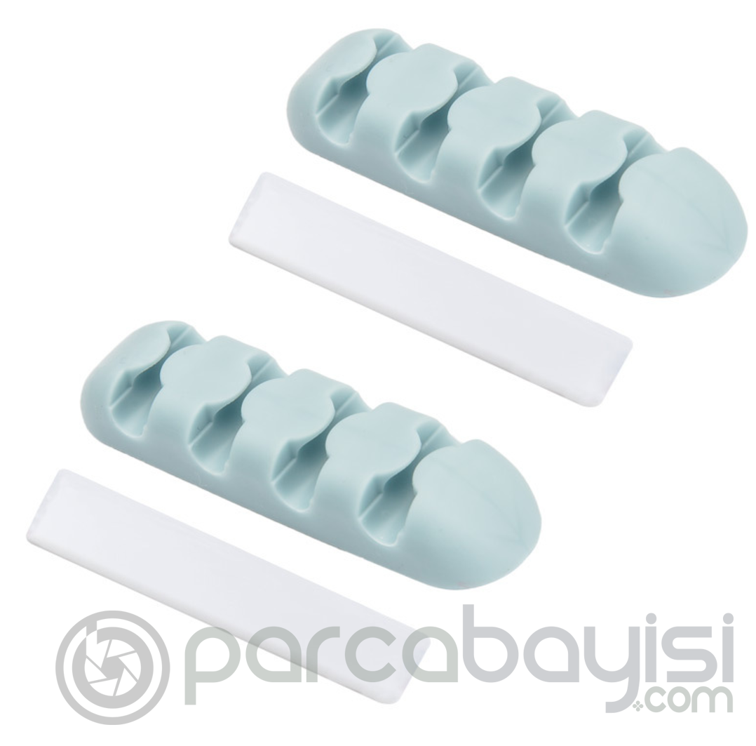 Kablo Tutucu Masa Kenarı Yapışkanlı 4 Girişli(2adet Set)