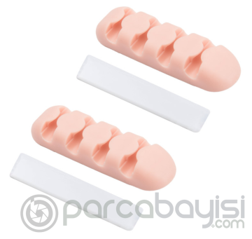 Kablo Tutucu Masa Kenarı Yapışkanlı 4 Girişli(2adet Set)