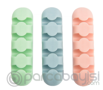 Kablo Tutucu Masa Kenarı Yapışkanlı 4 Girişli(2adet Set)