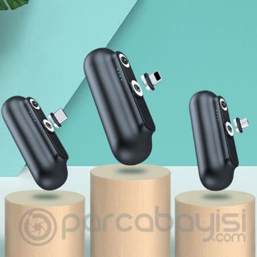 KUULAA 2600mAh Manyetik Power Bank İPhone+Type C Mikro Manyetik Kablo