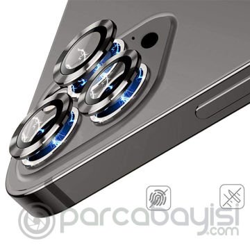 ALLY İphone 12 Pro 3D Metal Çerçeveli Kamera Lens Koruyucu