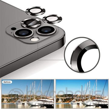 ALLY İphone 12 Pro 3D Metal Çerçeveli Kamera Lens Koruyucu