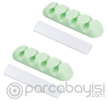 Kablo Tutucu Masa Kenarı Yapışkanlı 4 Girişli(2adet Set)