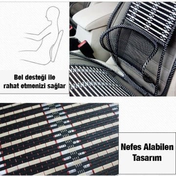 Ralf Universal Bambu Araba Nefes Alabilen Koltuk Bel Minderi