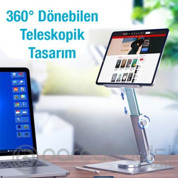 ALLY H06 360° Dönebilen Yükseklik Ayarlı Masa Üstü Tablet Standı