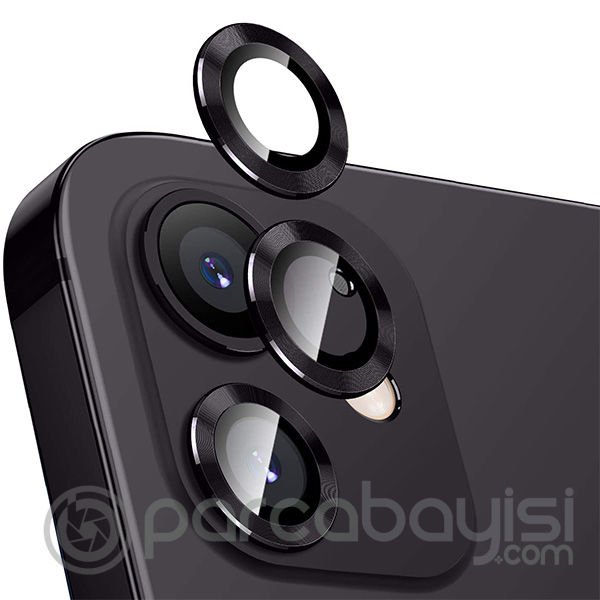 ALLY İphone 12 - 12 Mini 3D Metal Çerçeveli Kamera Lens Koruyucu