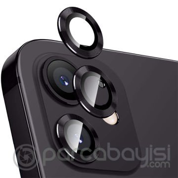 ALLY İphone 12 - 12 Mini 3D Metal Çerçeveli Kamera Lens Koruyucu