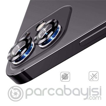 ALLY İphone 12 - 12 Mini 3D Metal Çerçeveli Kamera Lens Koruyucu