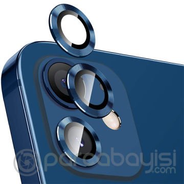 ALLY İphone 12 - 12 Mini 3D Metal Çerçeveli Kamera Lens Koruyucu