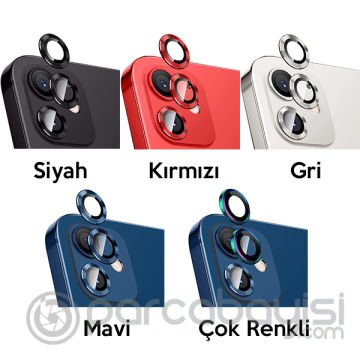 ALLY İphone 12 - 12 Mini 3D Metal Çerçeveli Kamera Lens Koruyucu