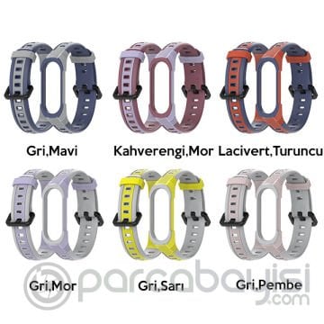 Mijobs Xiaomi Mi Band 5-4 Çift Renk Kayış Kordon
