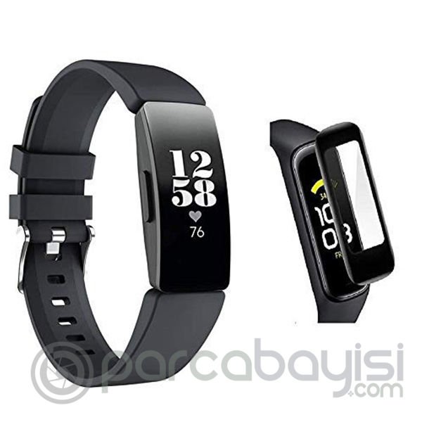 Fitbit Inspire HR 3D kavisli PC+PMMA Full Ekran Koruyucu
