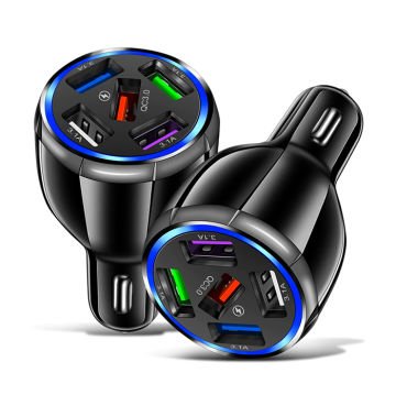 Ralf 5 Portlu QC3.0 Çoklu USB Araç Çakmaklık Hızlı Şarj Aleti Araç Şarjı