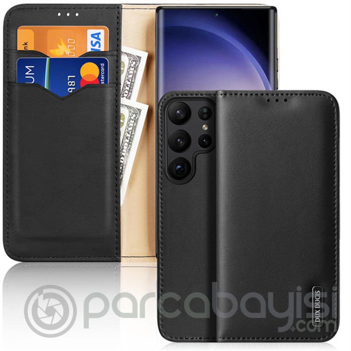 Dux Ducis SM Galaxy S23 Ultra Kılıf Mıknatıslı Cüzdanlı Deri Kılıf Hivo Series