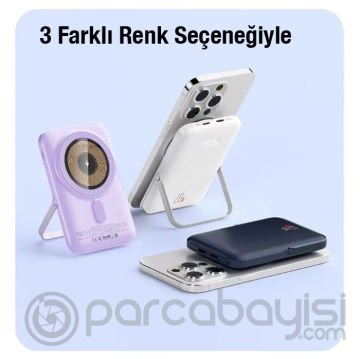 ALLY Q15 10000mAh PD 20W Magsafe Uyumlu Hızlı Şarj Powerbank Standlı