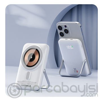 ALLY Q15 10000mAh PD 20W Magsafe Uyumlu Hızlı Şarj Powerbank Standlı
