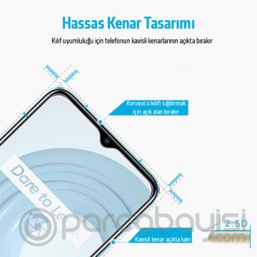Ally OPPO Realme C21 Tempered Cam Ekran Koruyucu