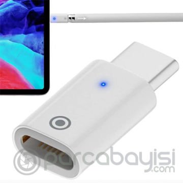 Ally Düz Model Lightning to Type-C Dönüştürücü Apple Pencil Kalem Şarj Adaptörü