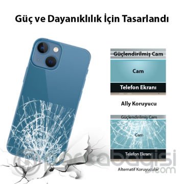 Ally iPhone 13 Mini 5.4inç Tempered Arka Cam Koruyucu