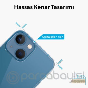Ally iPhone 13 Mini 5.4inç Tempered Arka Cam Koruyucu