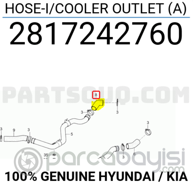 Kia Bongo İntercooler Hortumu Orjinal | 2817242760