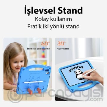 Dux Ducis iPad 10.2 2022 Kılıf Panda Serisi Çocuk Shockproof Standlı Kılıf