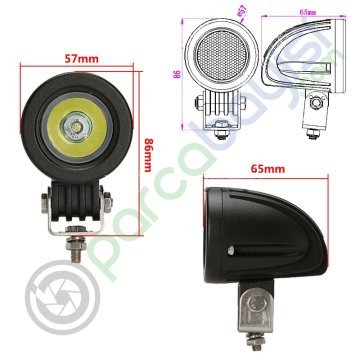 10W Cree Led Sis Spot Işığı Offroad Sis Işık Beyaz 12V-24V Su Geçirmez