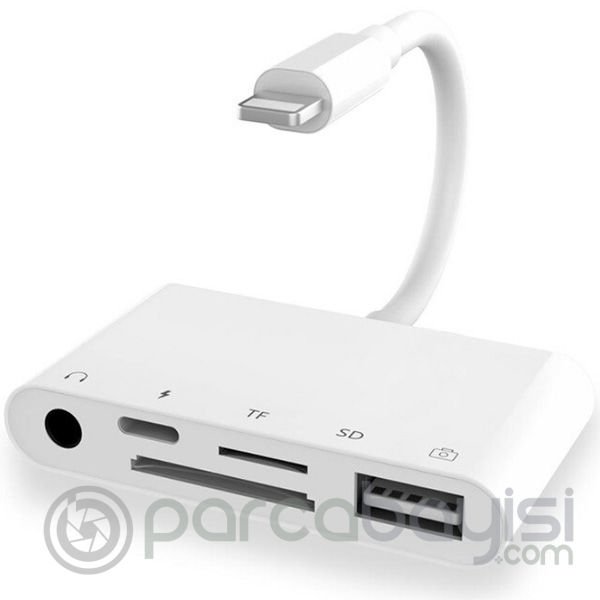 ALLY 5in1 İPhone-İPad lightning To Audio Usb Kamera Okuyucu