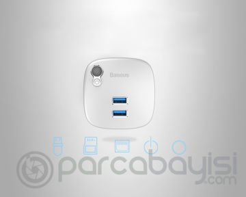 Baseus Çok Fonsiyonlu Notebook Adaptörü Hub Dual USB 3.0 RJ45 TF-SD