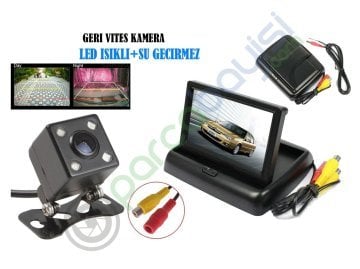Gece Görüşlü Geri Vites Kamerası + Açılır Kapanır Lcd Tft Monitör Seti 4.3'' İnç