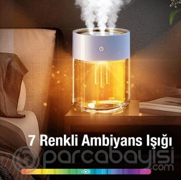 EZERE Led Işıklı 3 üfleme Kanallı 2L Su Kapasiteli Hava Nemlendirici