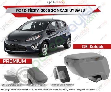 Ford Fiesta 2008 Sonrası Uyumlu Gri Kolçak Kol Dayama Ultra Kaliteli